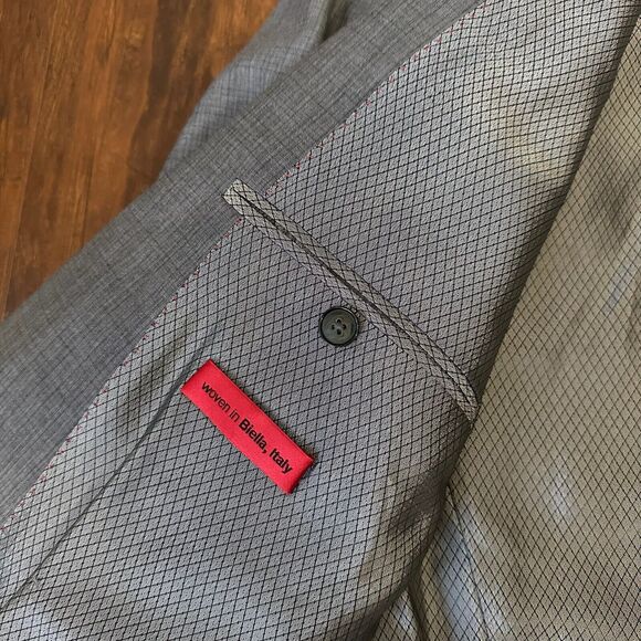 HUGO (HUGO BOSS Red Label) Virgin Wool Two-Button Blazer Sport Coat Grey - Picture 8 of 15